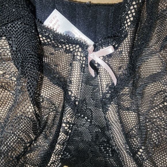 Cacique Modern Lace Lightly Lined Balconette Bra Black beige 42H - Picture 4 of 9